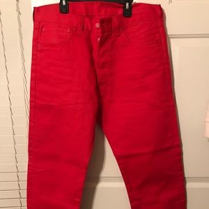 Red Levi 501s Jeans